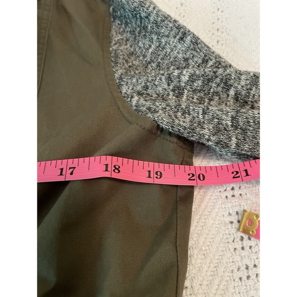 Love Tree Zip Jacket Size Large Utility GREEN grey thermal sleeves cinched - Picture 6 of 10